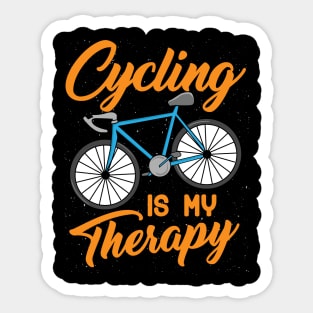 Cycling is my Therapy - Funny Biking Triathlon and Sports Gift Sticker